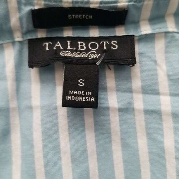 Talbots Blue and White Stripe Top Sz Small - Picture 6 of 7